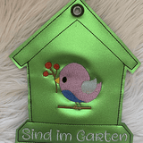 Stickdatei Türschild Bin im Garten Set 699 - Sewando