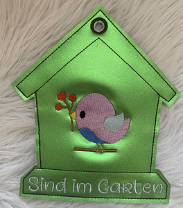 Stickdatei Türschild Bin im Garten Set 699 - Sewando