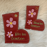 Stickdatei Türschild Bin im Garten the Hoop Set 699 - Sewando