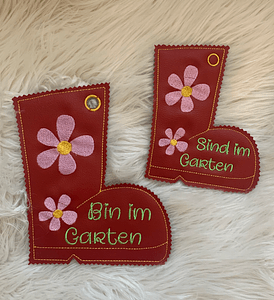 Stickdatei Türschild Bin im Garten the Hoop Set 699 - Sewando