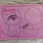 Stickdatei Mug Rug Mauspad Katze und Maus Set 711 - Sewando
