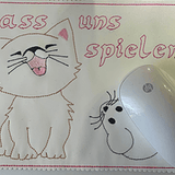 Stickdatei Mug Rug Mauspad Katze und Maus Set 711 - Sewando