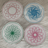 Stickdatei Zirkel Blumen Untersetzer Set 712 - Sewando