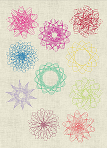 Stickdatei Zirkel Blumen Set 712 - Sewando