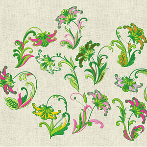 Stickdatei Blume Sommerblumen Blumenranke Set 389 - Sewando