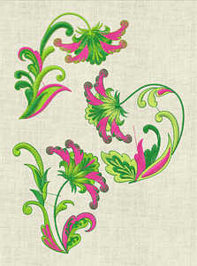 Stickdatei Blume Sommerblumen Blumenranke Set 389 - Sewando