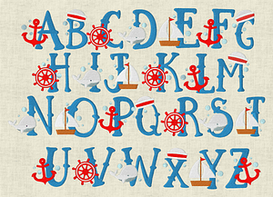 Stickdatei Schrift Maritim Set 111 - Sewando