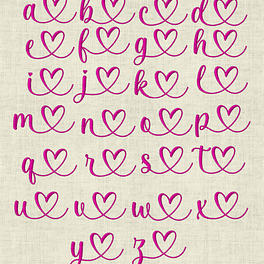 Stickdatei Schrift mit Herzen In Love 3 ca. 19mm Set 641 - Sewando