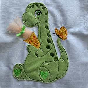 Stickdatei Doodle Dinosaurier Dino mit Schultüte Applikation Set 735 - Sewando