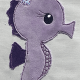 Stickdatei Doodle Seepferdchen 2 Applikation Set 739 - Sewando