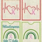 Stickdatei Patientenpass Krebs Regenbogen Set 743 - Sewando