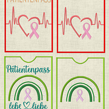 Stickdatei Patientenpass Krebs Regenbogen Set 743 - Sewando