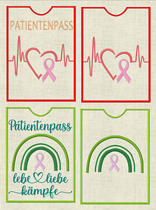Stickdatei Patientenpass Krebs Regenbogen Set 743 - Sewando