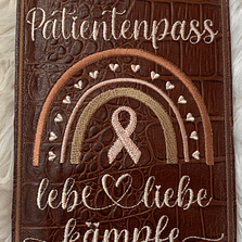 Stickdatei Patientenpass Krebs Regenbogen Set 743 - Sewando
