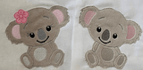 Stickdatei Doodle Koala Bär mit Blume Set 735 - Sewando