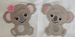 Stickdatei Doodle Koala Bär mit Blume Set 735 - Sewando