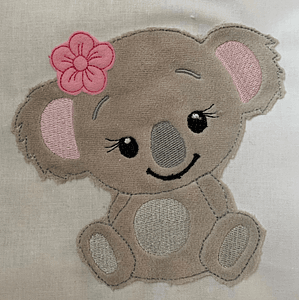 Stickdatei Doodle Koala Bär mit Blume Set 735 - Sewando