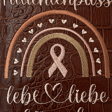 Stickdatei für Krebs Erkrankte Brustkrebs Regenbogen Schleife lebe liebe kämpfe Set 746 - Sewando