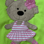 Stickdatei Doodle Girl Teddy Bär Ballerina Applikation Set 751 - Sewando