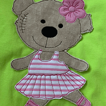 Stickdatei Doodle Girl Teddy Bär Ballerina Applikation Set 751 - Sewando