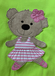 Stickdatei Doodle Girl Teddy Bär Ballerina Applikation Set 751 - Sewando