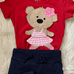 Stickdatei Doodle Girl Teddy Bär Ballerina Applikation Set 751 - Sewando