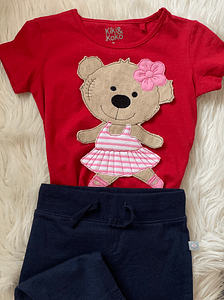 Stickdatei Doodle Girl Teddy Bär Ballerina Applikation Set 751 - Sewando