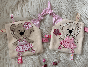 Stickdatei Schnullertuch Ballerina Teddy Bär Set 751 - Sewando