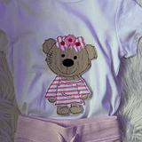 Stickdatei Doodle Girl Teddy Applikation Set 731 - Sewando