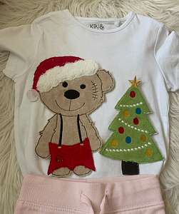 Stickdatei Doodle Teddy Bär Weihnachten Applikation Set 752 - Sewando