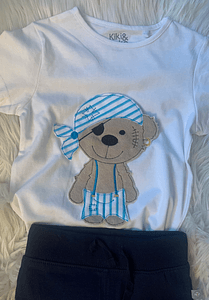 Stickdatei Doodle Teddy Pirat Applikation Set 751 - Sewando