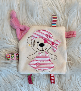 Stickdatei Teddy Pirat Girl und Boy Knistertuch, Schnullertuch Set 751 - Sewando