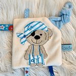 Stickdatei Teddy Pirat Girl und Boy Knistertuch, Schnullertuch Set 751 - Sewando