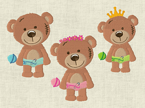 Stickdatei Teddy Set 552 Teddybär - Sewando