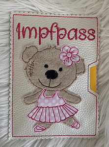 Stickdatei Teddy Ballerina Tänzerin U-Heft Impfpass Set 751 - Sewando