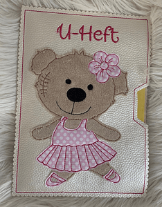 Stickdatei Teddy Ballerina Tänzerin U-Heft Impfpass Set 751 - Sewando