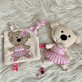 Stickdatei Teddy Ballerina Geschenkset zur Geburt In the Hoop Set 755 - Sewando