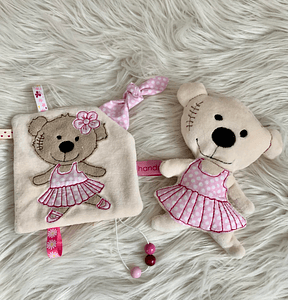 Stickdatei Teddy Ballerina Geschenkset zur Geburt In the Hoop Set 755 - Sewando