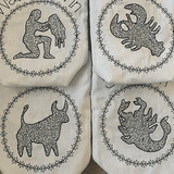 Stickdatei 12 Sternzeichen Zodiac Set 762 Doodle Rahmen Button - Sewando