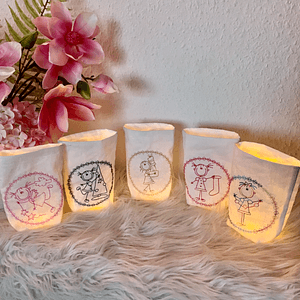 Stickdatei Strichmännchen Weihnachten, Lichtbeutel Set 761 - Sewando
