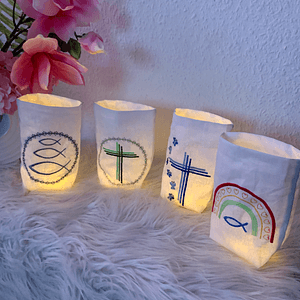 Stickdatei Kirche Taufe Trauer Lichtbeutel Lichterhülle, In the Hoop Set 764 - Sewando