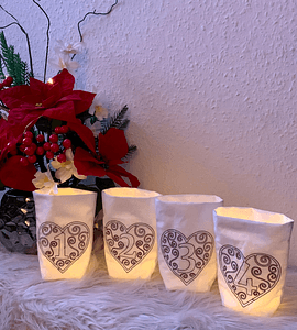 Stickdatei Lichtbeutel Herz mit Zahl von 0 bis 9 In the Hoop Lichterhülle Maschinenstickerei Set 770 Geburtstag Weihnachten Zahlen - Sewando