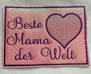Stickdatei Mug Rug Muttertag Vatertag Valentinstag Geburtstag 792a In the Hoop - Sewando
