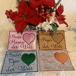 Stickdatei Mug Rug Muttertag Vatertag Valentinstag Geburtstag 792a In the Hoop - Sewando