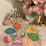 Stickdatei Ostereier In the Hoop, Eier Ostern Tischdeko 793 Blumen, Baumbehang - Sewando