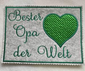 Stickdatei Mug Rug Muttertag Vatertag Valentinstag Geburtstag 792a In the Hoop - Sewando