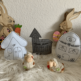Stickdatei Dorf mit Kirche Lichthaus In the Hoop, LED Haus Set 799 - Sewando