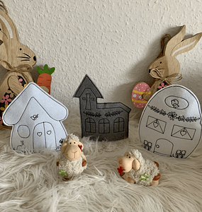 Stickdatei Dorf mit Kirche Lichthaus In the Hoop, LED Haus Set 799 - Sewando