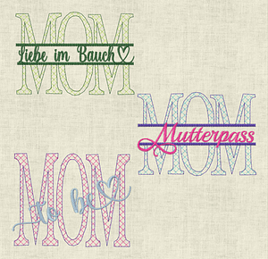 Stickdatei Mom Mutterpass Mama Doodle in Love Set2 806 - Sewando