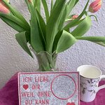 Stickdatei Mug Rug In the Hoop 807 Untersetzer für Tasse Kaffee Tee Liebe - Sewando